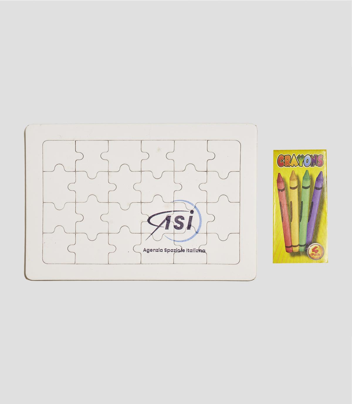 Colouring puzzle with crayons